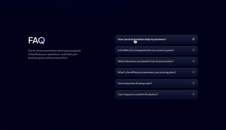 Accordion FAQ preview