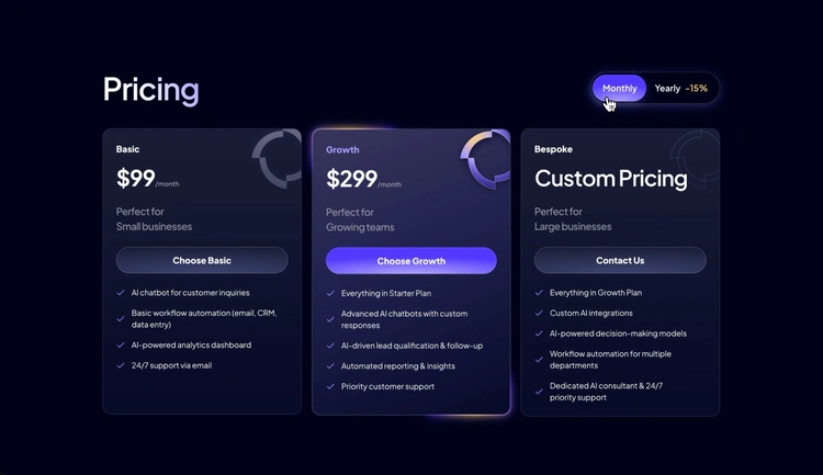 Gradient Pricing Cards preview