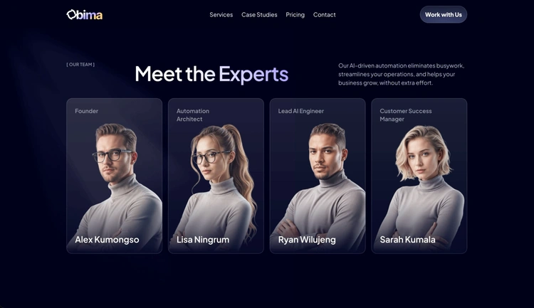 Team Cards with Hover Effects preview