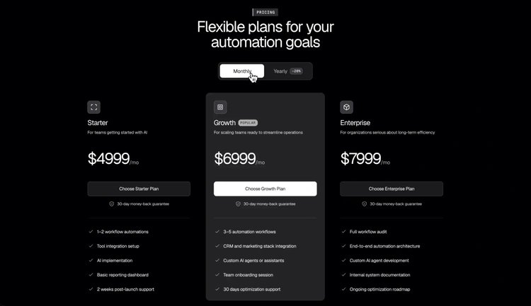 Three-Plan Pricing with Billing Toggle preview