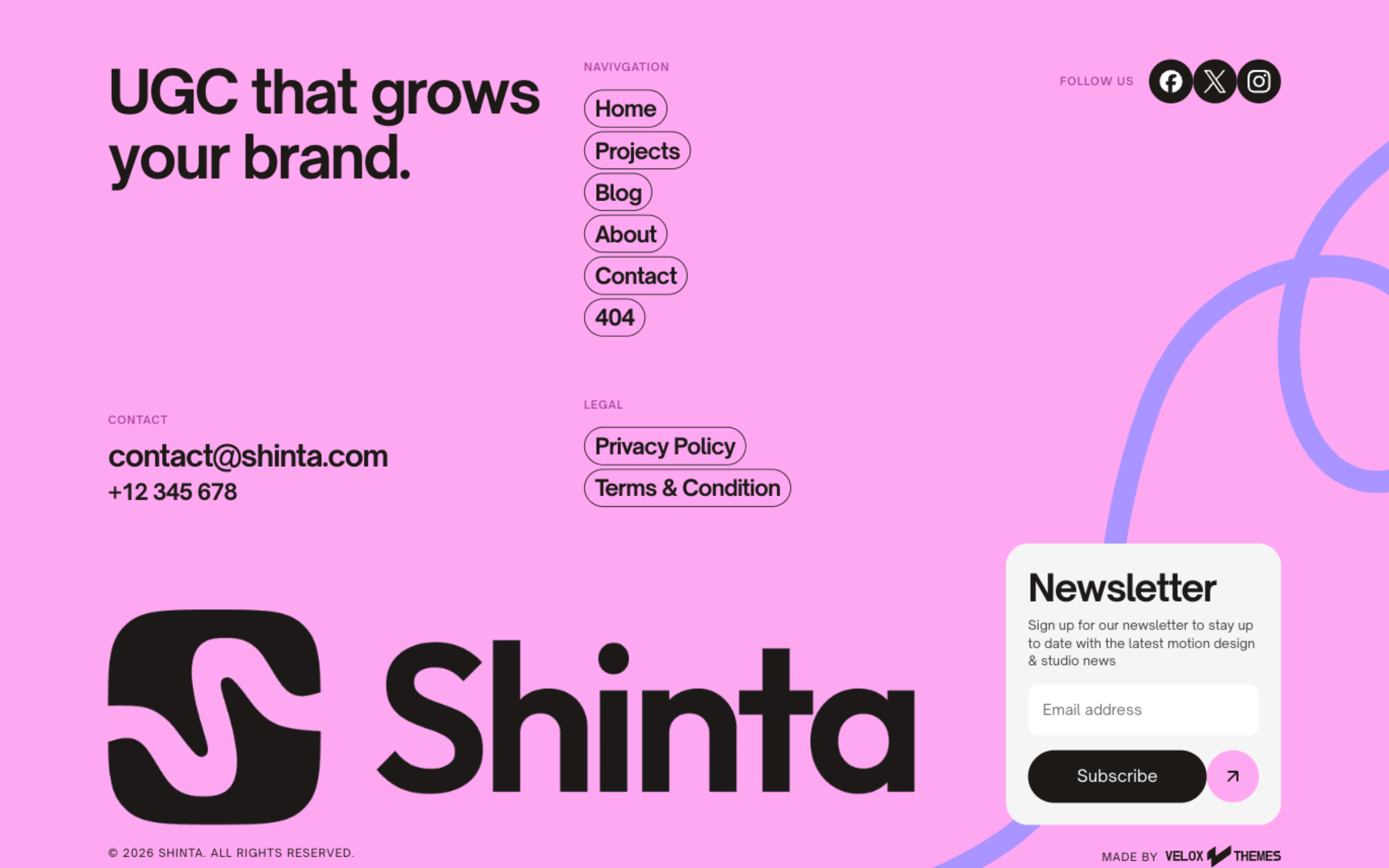 Shinta Footer preview