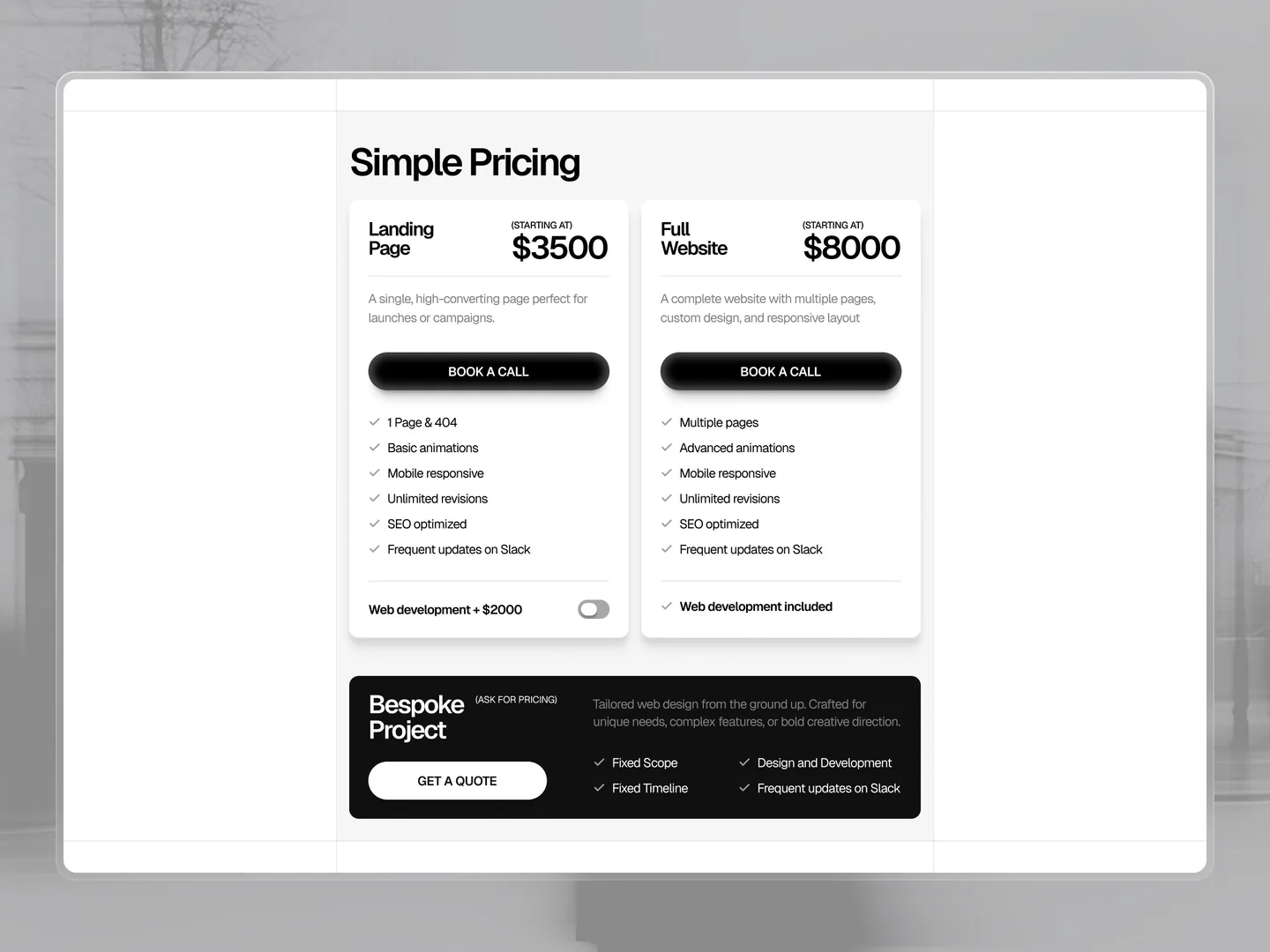 Arjuna free portfolio framer template