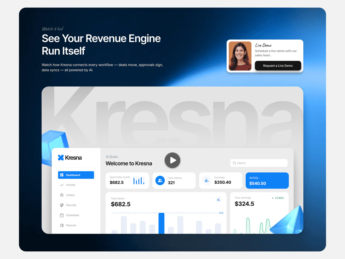 Kresna AI SaaS Framer template