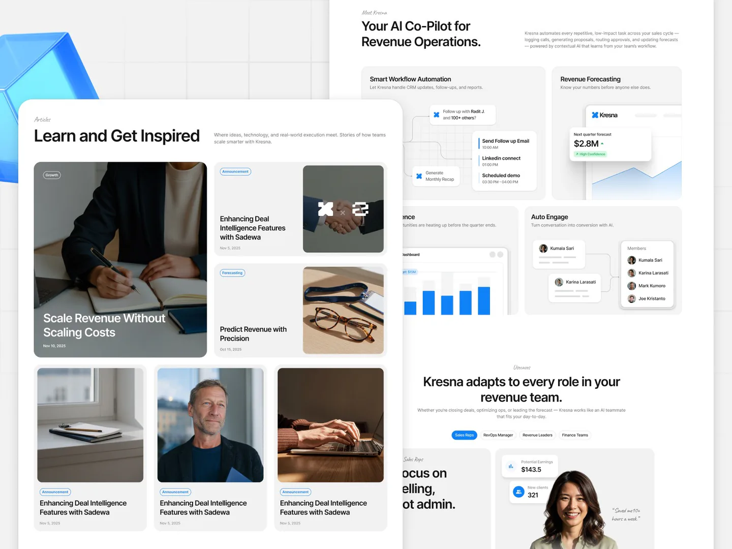 Kresna AI SaaS Framer template
