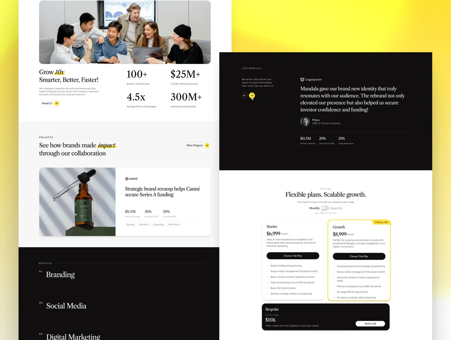 Mandala marketing agency framer template