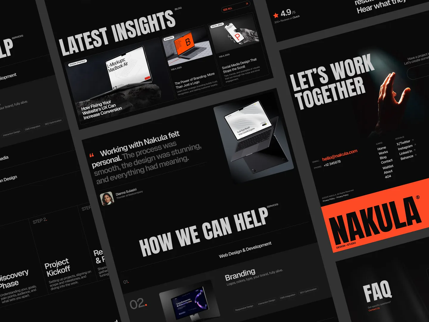 Nakula bold design studio framer template
