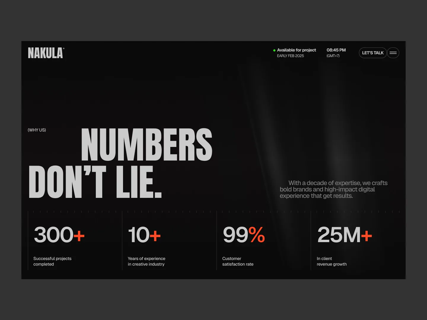 Nakula bold design studio framer template