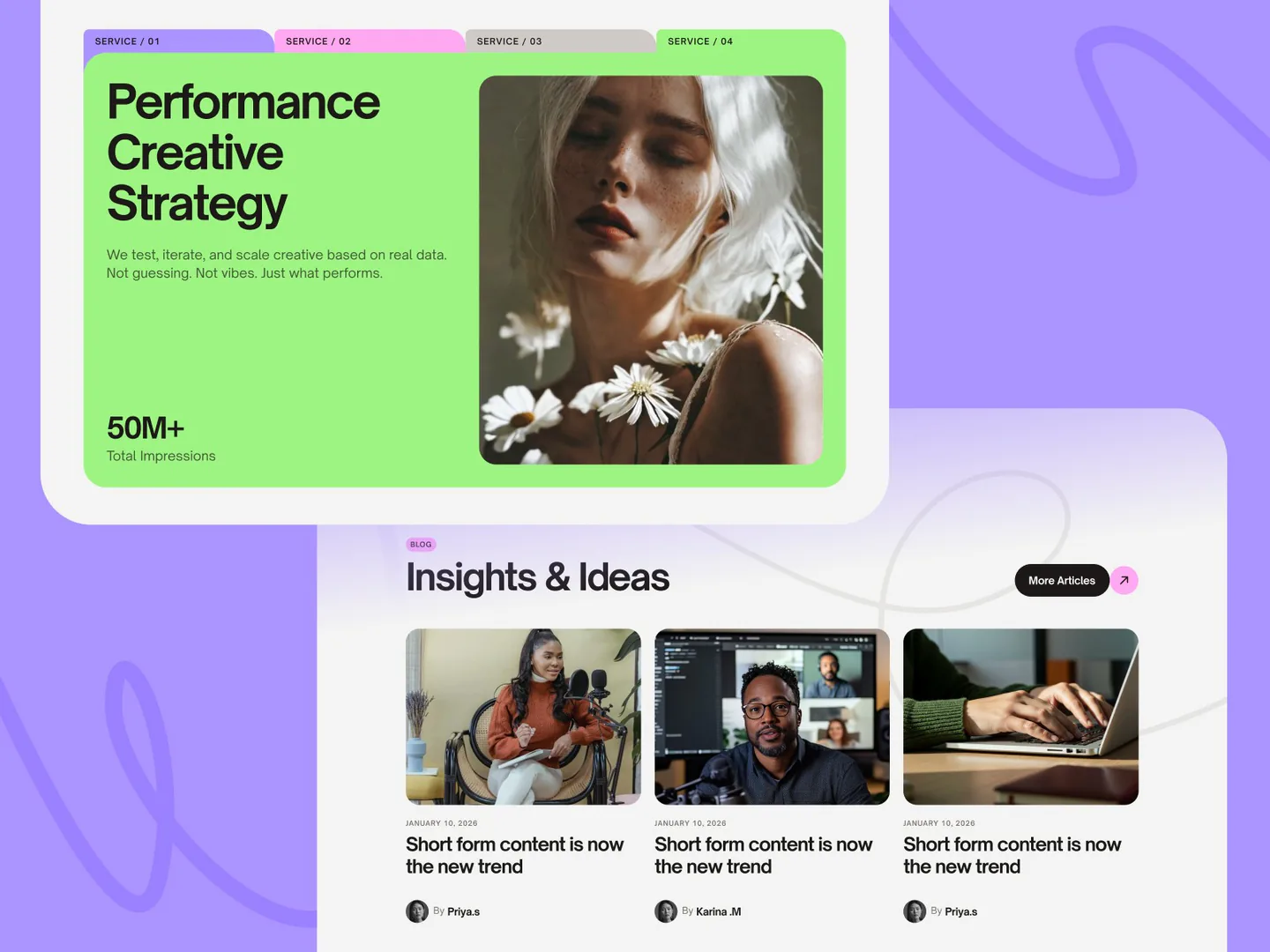 Shinta — Social media agency Framer template