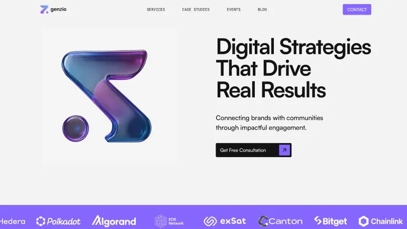 Genzio website built with a Velox Themes template