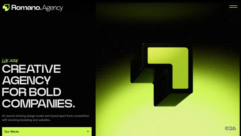 Romano Agency website built with a Velox Themes template